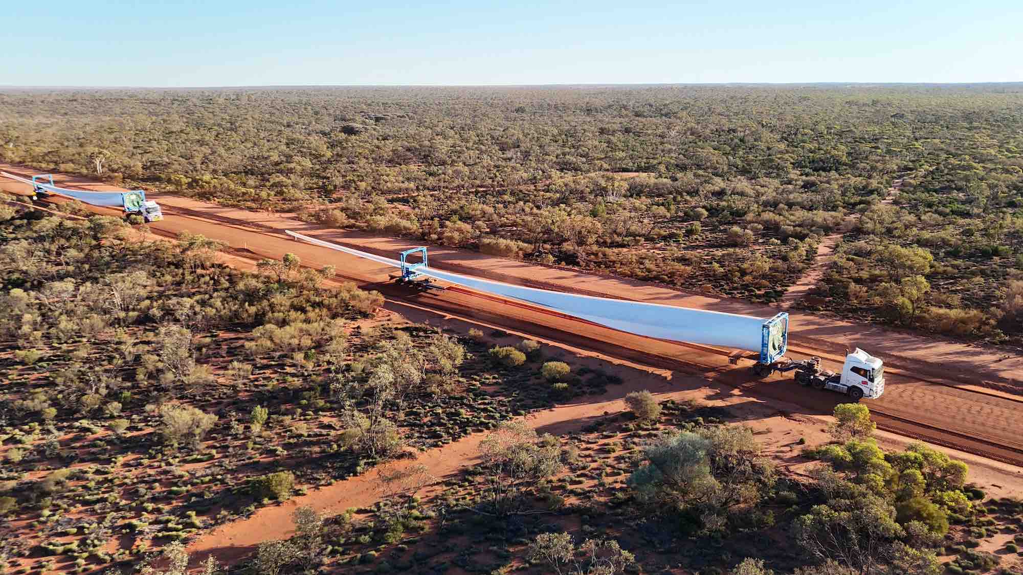 Wind turbine parts arrive at “Australia’s largest” off-grid hybrid renewables power system